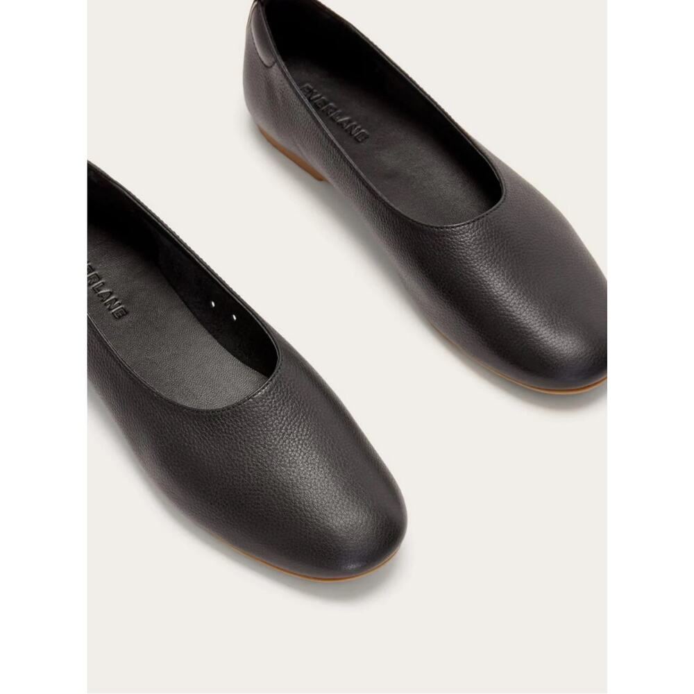 Everlane Day Glove Flat Black Leather Ballet Slip On Size 6.5 Sustainable Chic - Picture 3 of 10